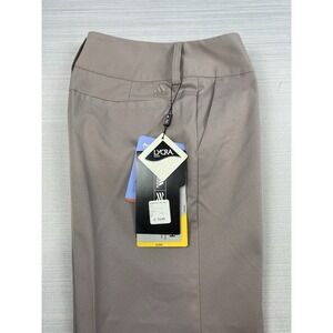 Adidas Climalite Golf Pants Women's Khaki Straight-Leg Stretch Size‎ 2 Trousers